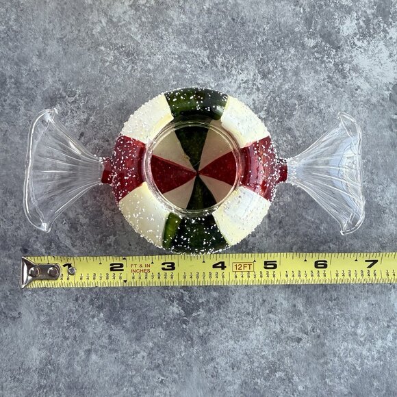 Pier 1 Christmas Peppermint Candy Votive Tea Light Candle Holder 6.5” - Picture 5 of 5